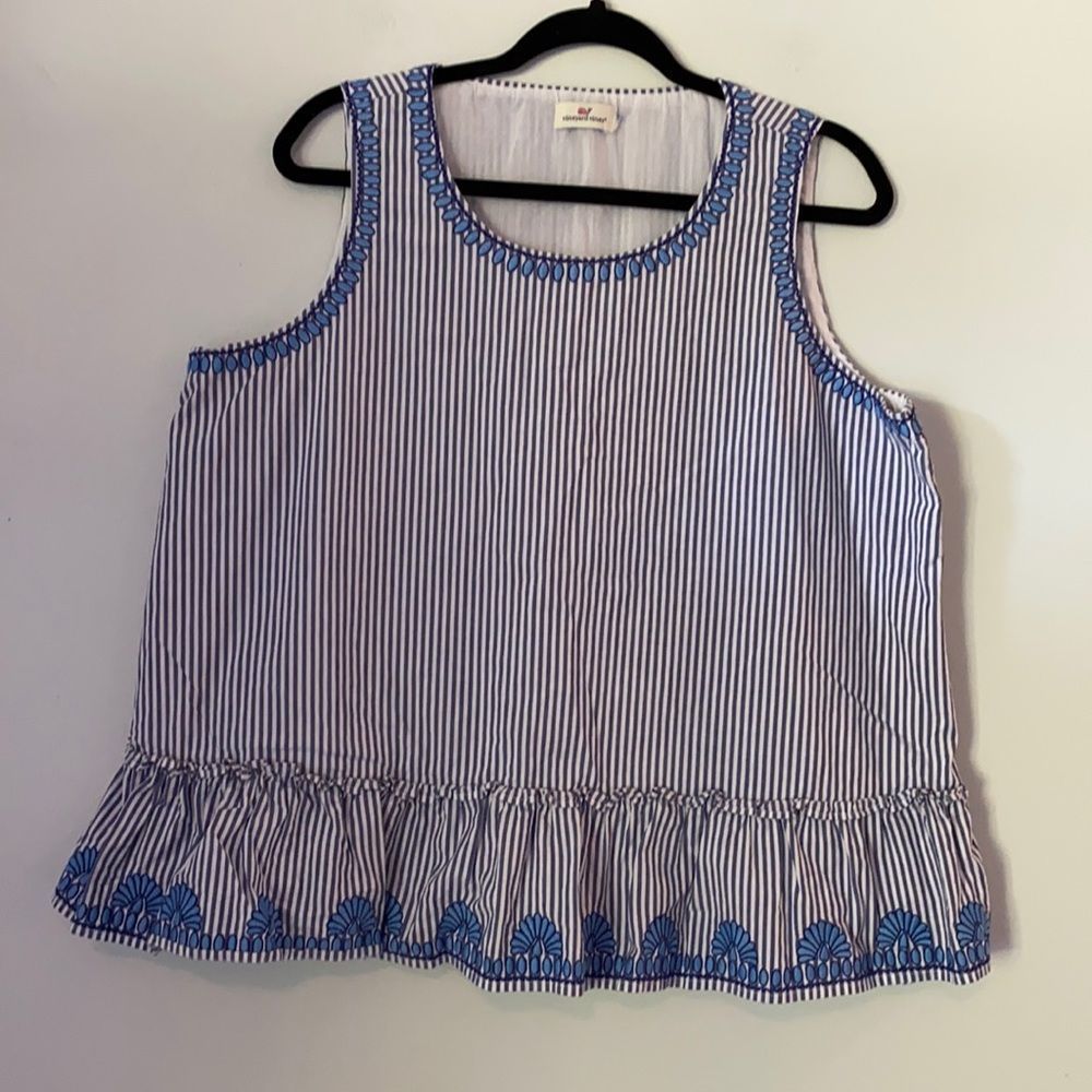 Vineyard Vines Blue and White Striped Tank Top